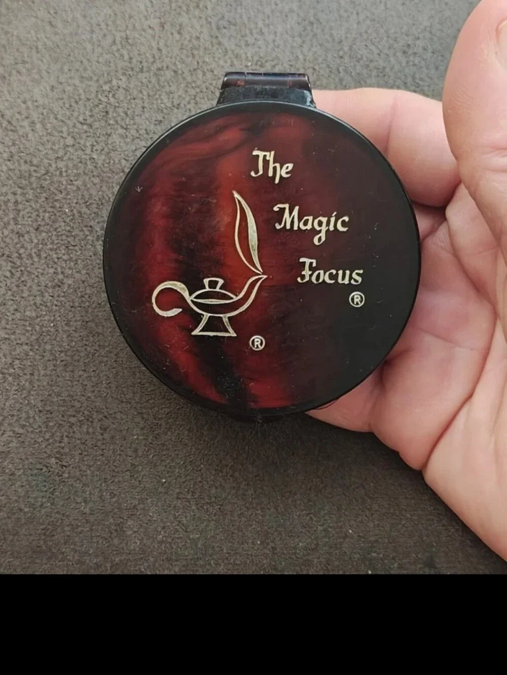 1970s Magic Focus Magnifying Compact Makeup Mirror
